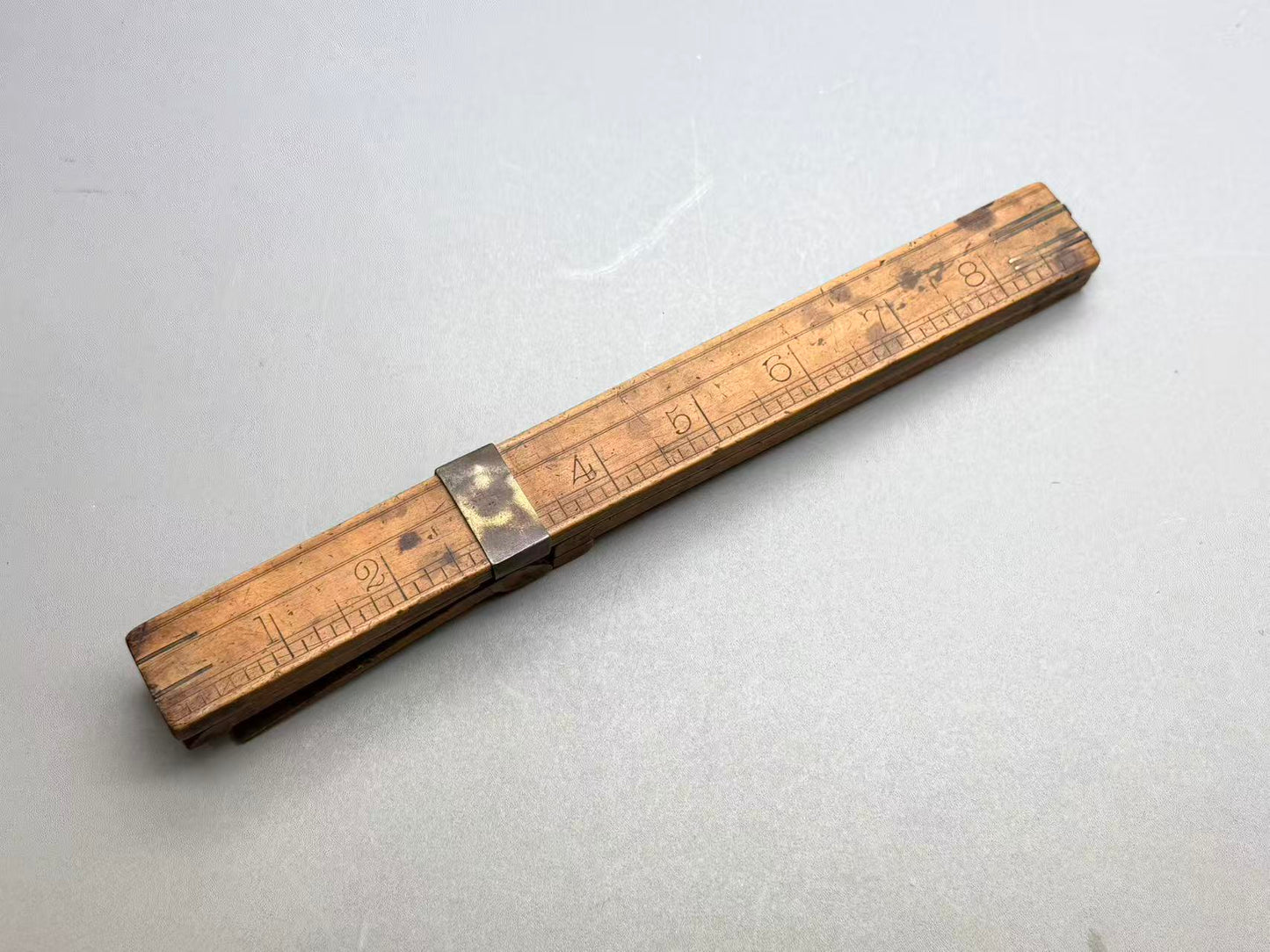 Antique English Boxwood Foot Shoe Size Extending Folding Measure