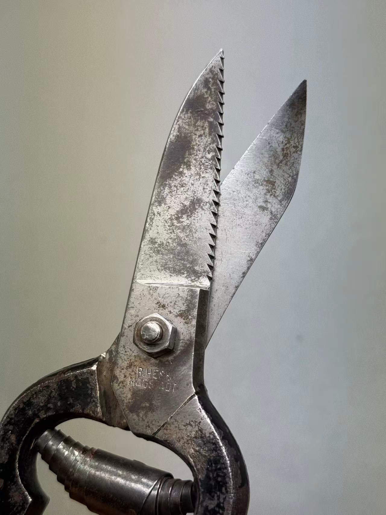 Germany R.HESS Leather scissors for bottom leather, curved