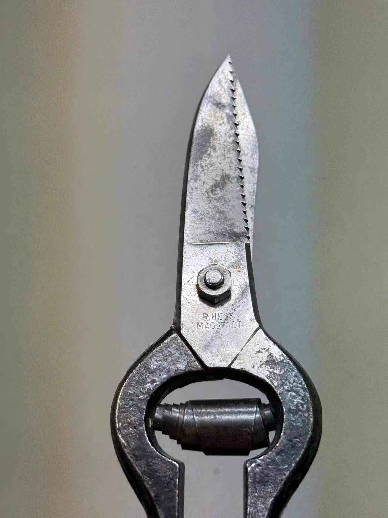 Germany R.HESS Leather scissors for bottom leather,  curved