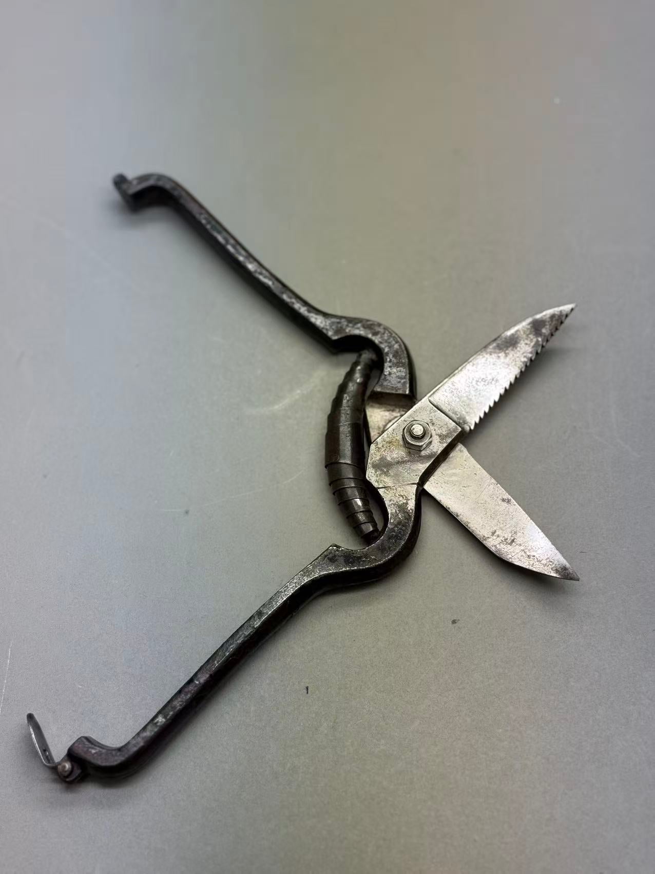 Germany R.HESS Leather scissors for bottom leather,  curved