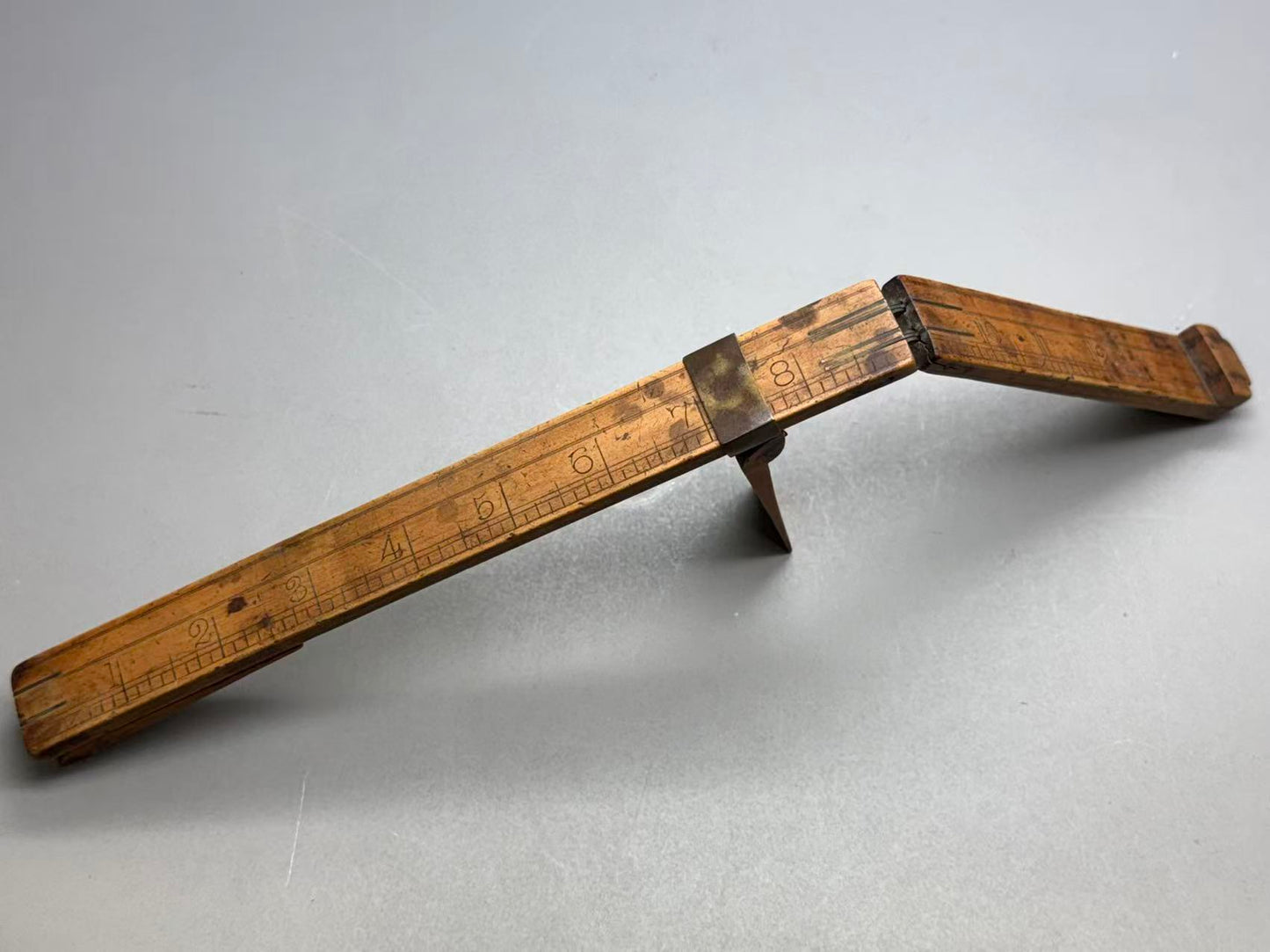 Antique English Boxwood Foot Shoe Size Extending Folding Measure